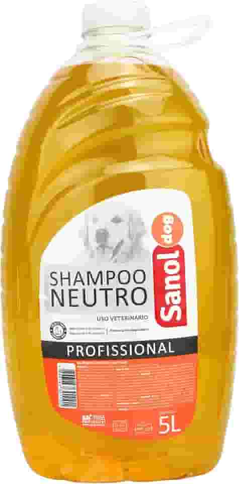 Sanol Dog Shampoo De Pêlos Para Cães E Gatos Neutro 5 Litros Laranja