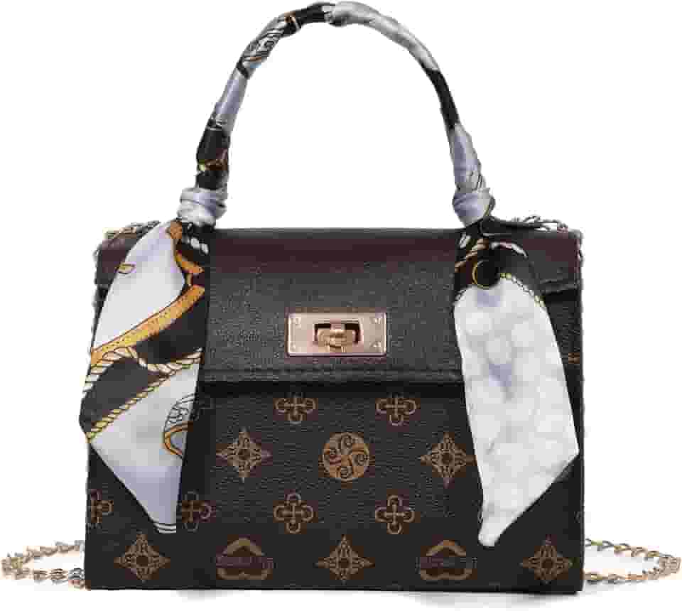 Bolsa tiracolo pequena, carteira com alça superior, estampa retrô, bolsa de ombro nas axilas, alça de ombro removível com trava magnética