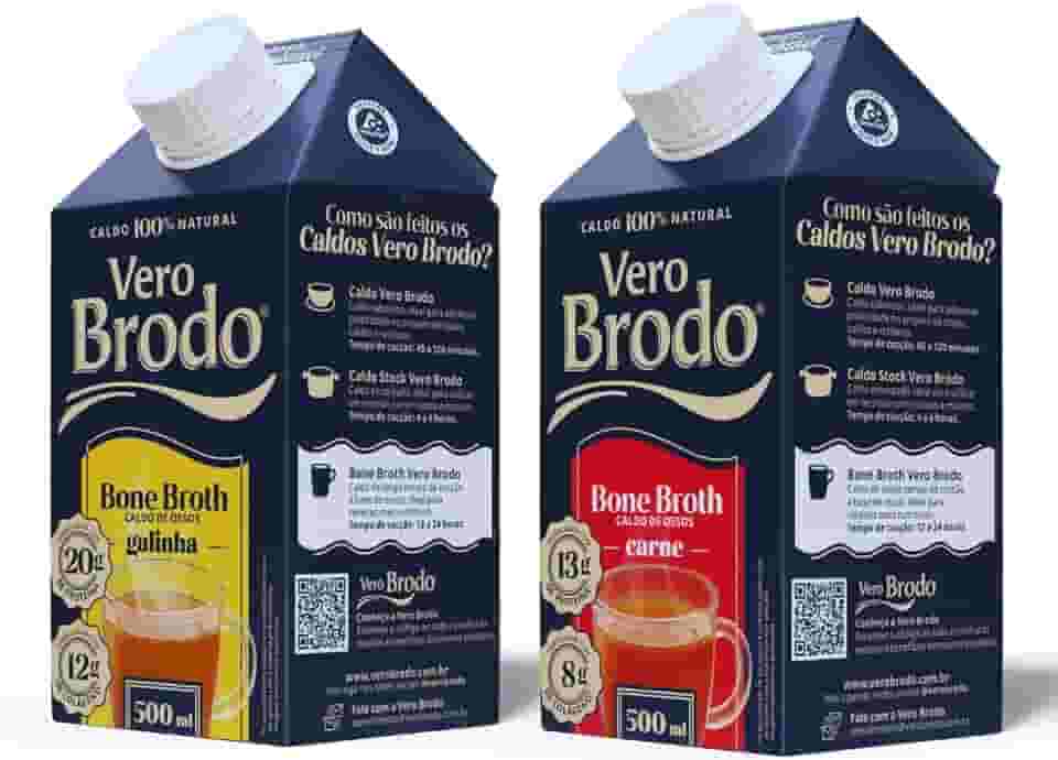 Combo Caldo Vero Brodo Bone Broth Galinha E Carne 500ml Cada