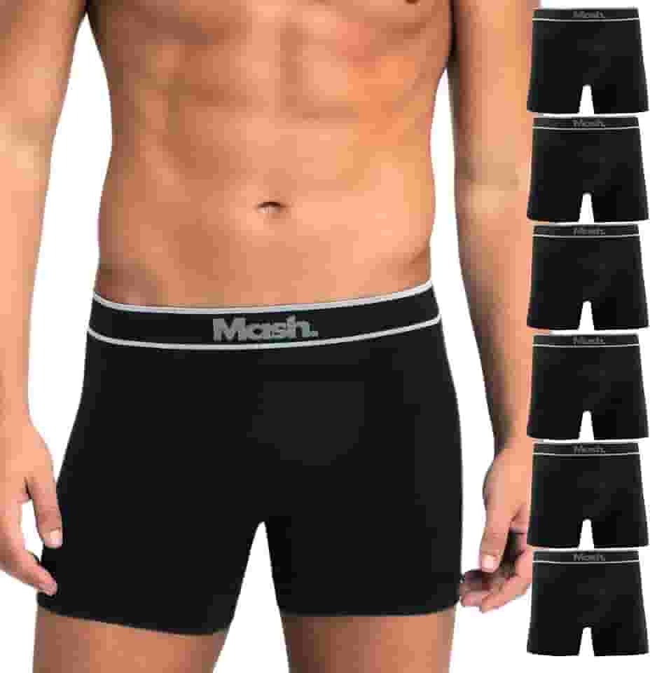 Kit 6 Cuecas Boxer Mash Microfibra Sem Costura Box Masculina Adulto