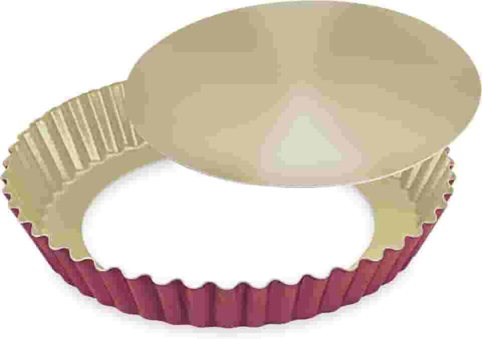 Forma para Bolo e Torta 20 Crespa com Fdo Remov. Alumínio Fortaleza Cereja