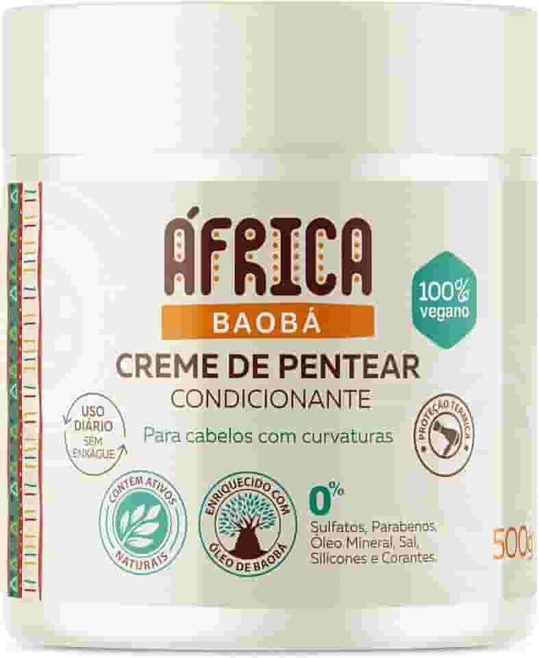 Ápice Creme de Pentear África Baobá | Hidratação, Definição e Proteção Térmica para Cabelos Cacheados, Crespos e Ondulados | 500g
