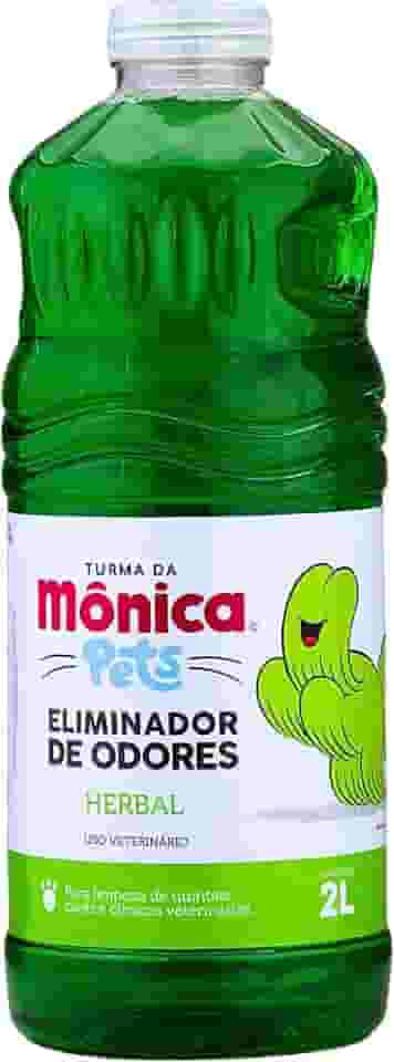 Eliminador de Odores Para Cães e Gatos, Herbal, Turma da Mônica, 2 litros, Verde