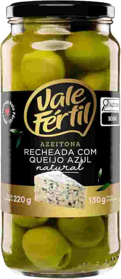 Vale Fértil Azeitona Verde Em Conserva Recheio Queijo Azul Vidro 130G
