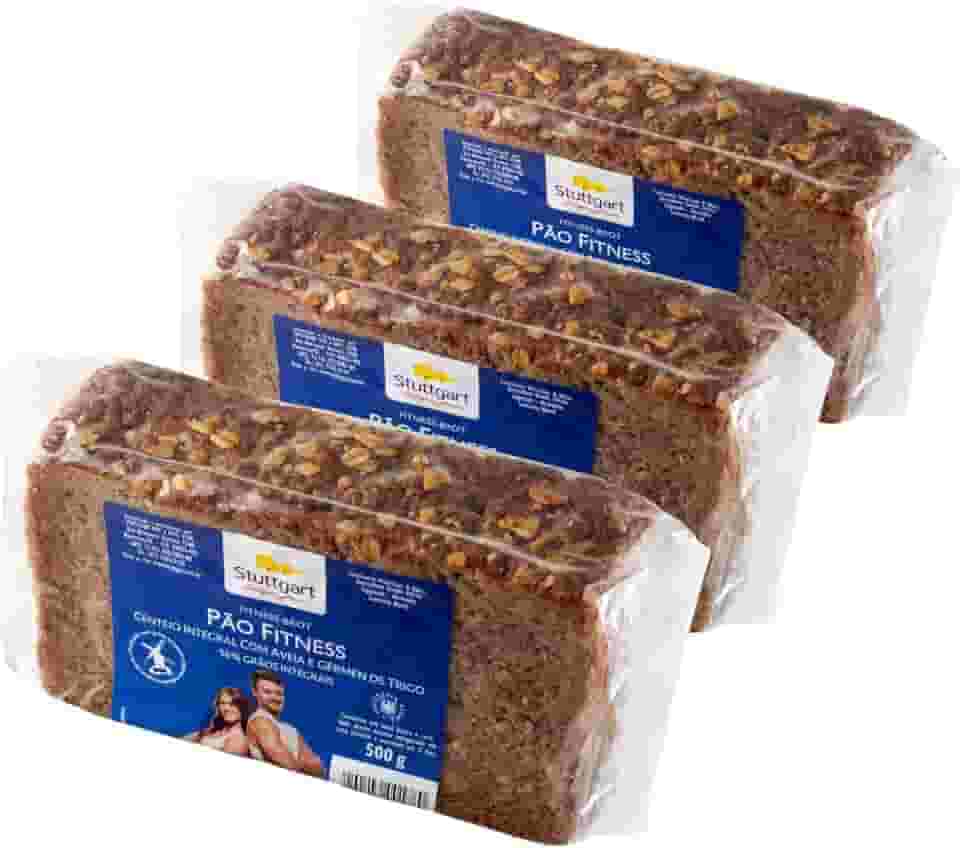 Kit contendo 3 unidades de Pão de Centeio e Trigo Integrais Fitness 500g - Total 1,5kg