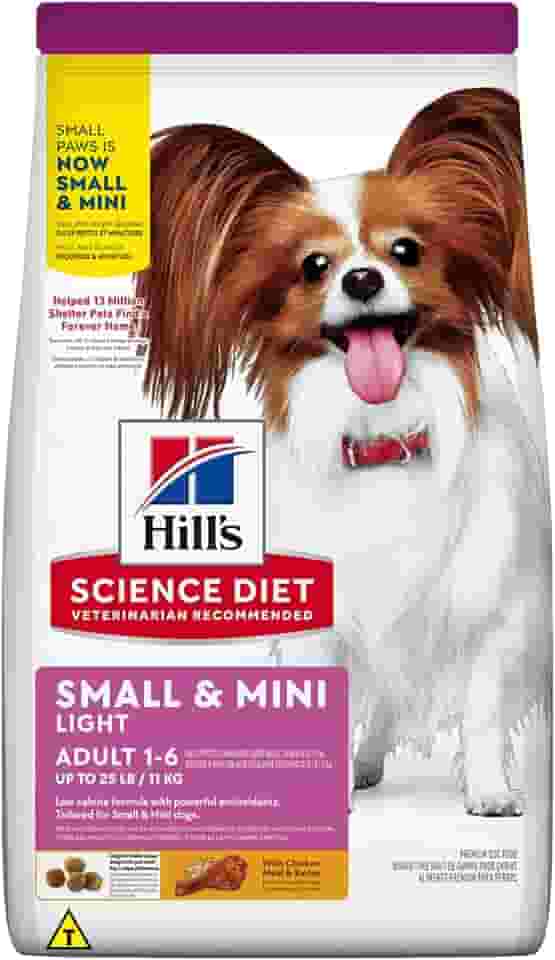 Ração Hill's Science Diet Light com Baixas Calorias Pequenos e Mini para Cães Adultos Sabor Frango 2.04kg