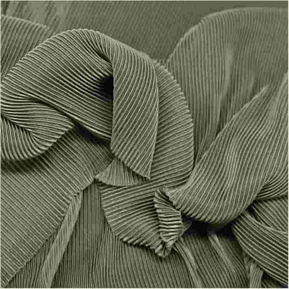 Tecido plissado tecido elástico linha textura elástica listras finas tecido designer para calças sociais terno costura 150 cm largura M105F2 (verde)
