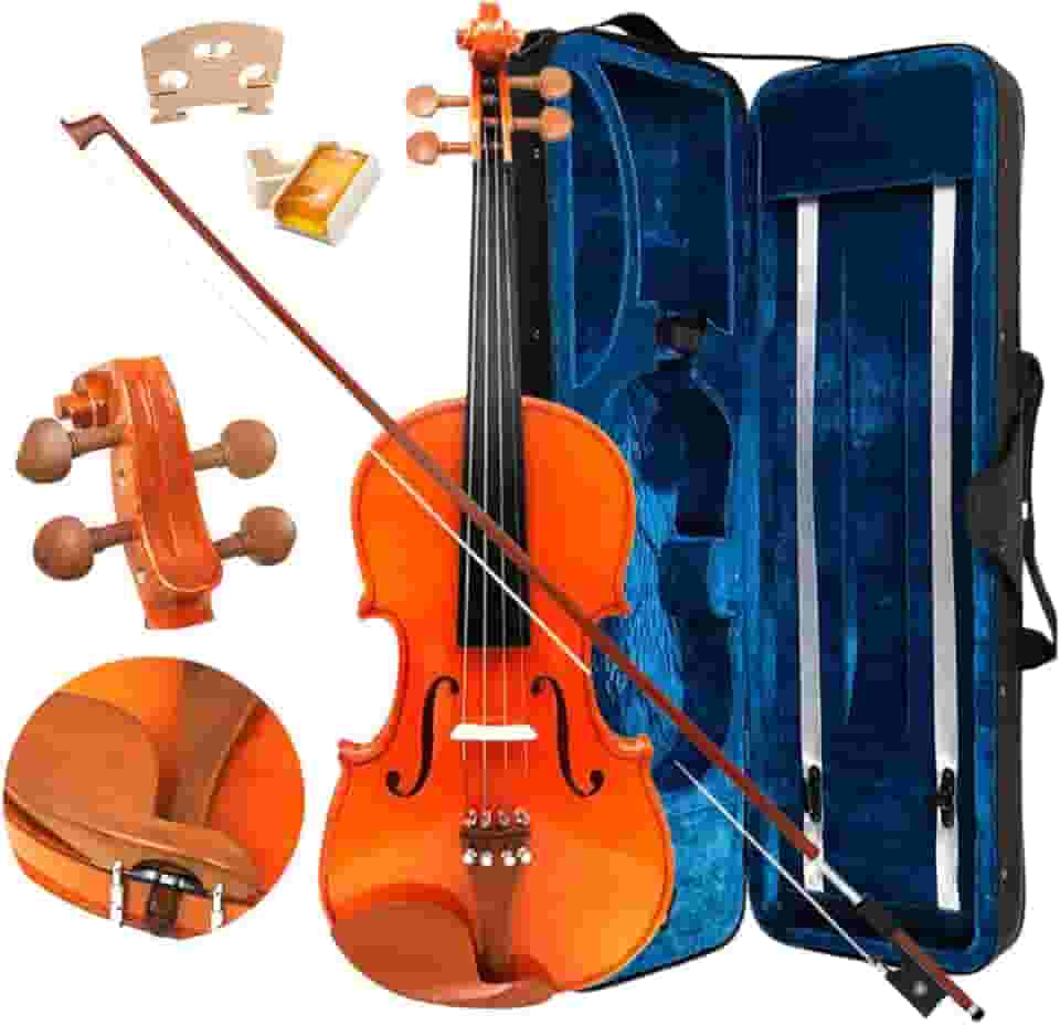 Violino 4/4 Todo Em Madeira Cavalete Acústico + Arco E Breu