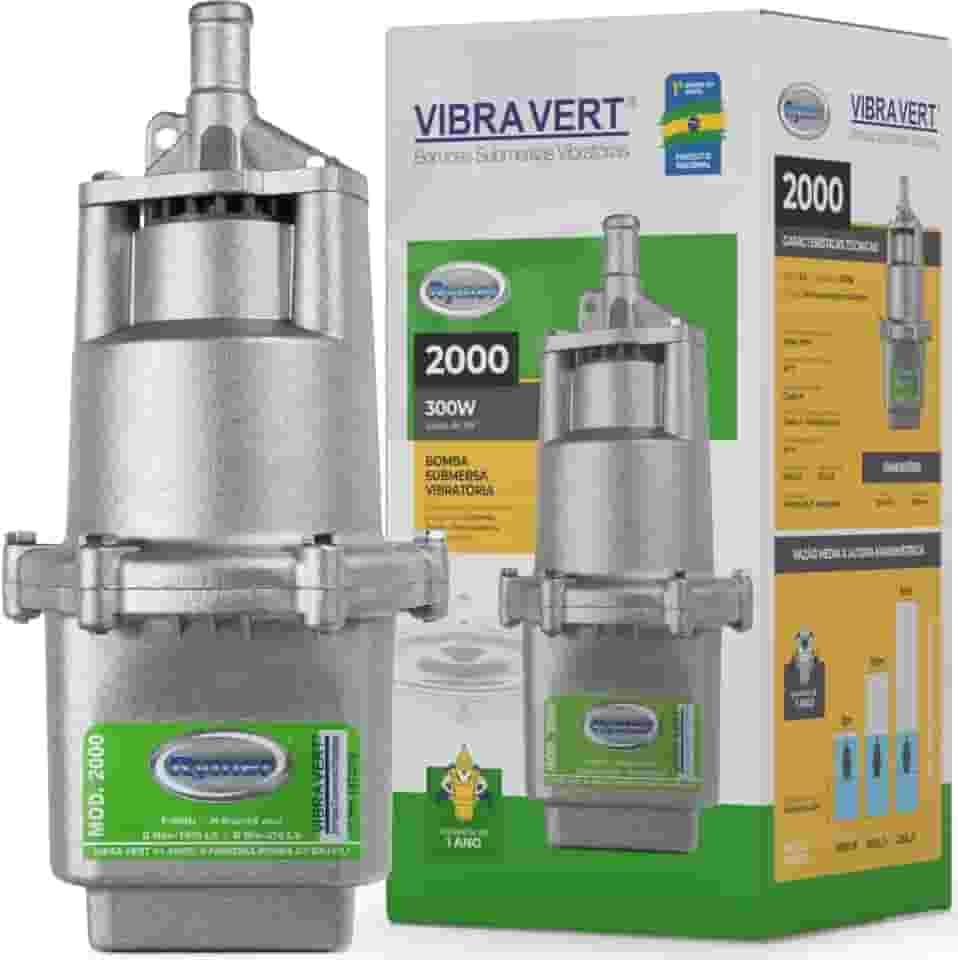 Bomba Submersa Vibratória Rymer 2000, para Poços, Alta Vazão,1850 L/h, 220V, Saída 3/4"