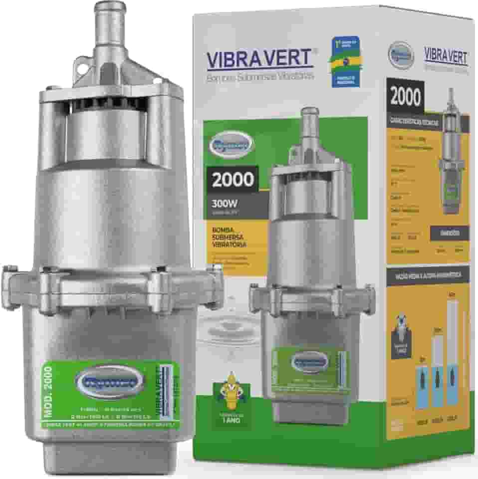 Bomba Submersa Vibratória Rymer 2000, para Poços, Alta Vazão,1850 L/h, 220V, Saída 3/4"