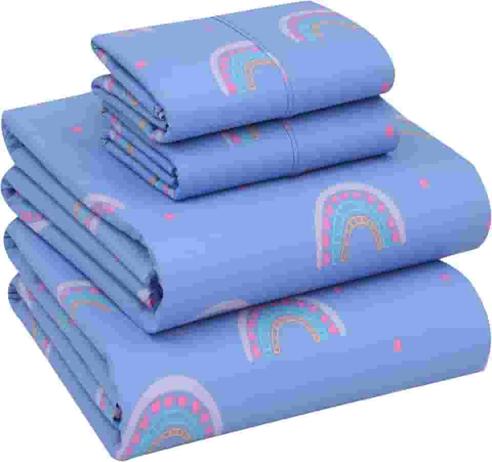 RUVANTI Lençóis de cama casal 100% algodão, 4 peças, roupa de cama de percal macia e respirável, bolso profundo de 40,6 cm, padrão de hotel, sensação fresca e nítida, durável, perfeito conjunto de