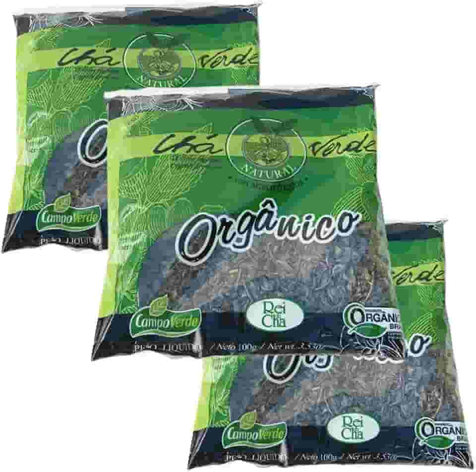 Chá Verde Orgânico das Folhas Campo Verde 3 pacote 100g cada