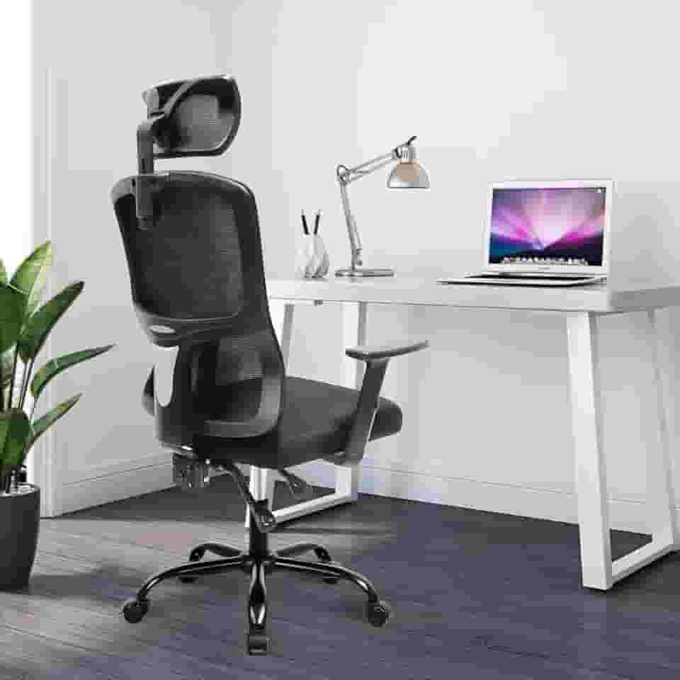 Cadeira Ergonômica 3D Reclinável - Apoio de Cabeça e Braços Ajustáveis, Capacidade 150kg (Preto)