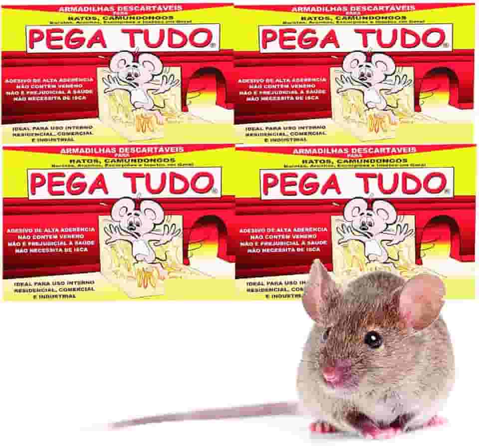 Kit 4 Ratoeiras Adesiva Pega Tudo Cola Pega Gruda Mata Rato