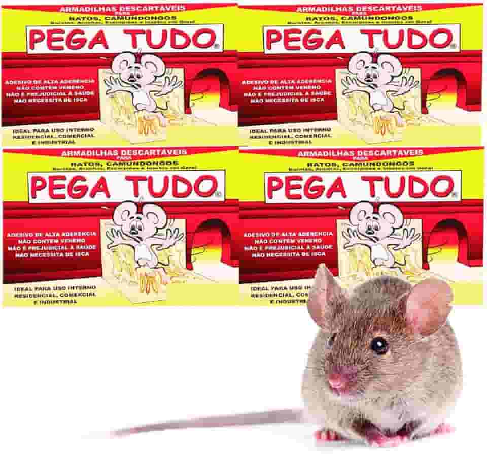 Kit 4 Ratoeiras Adesiva Pega Tudo Cola Pega Gruda Mata Rato