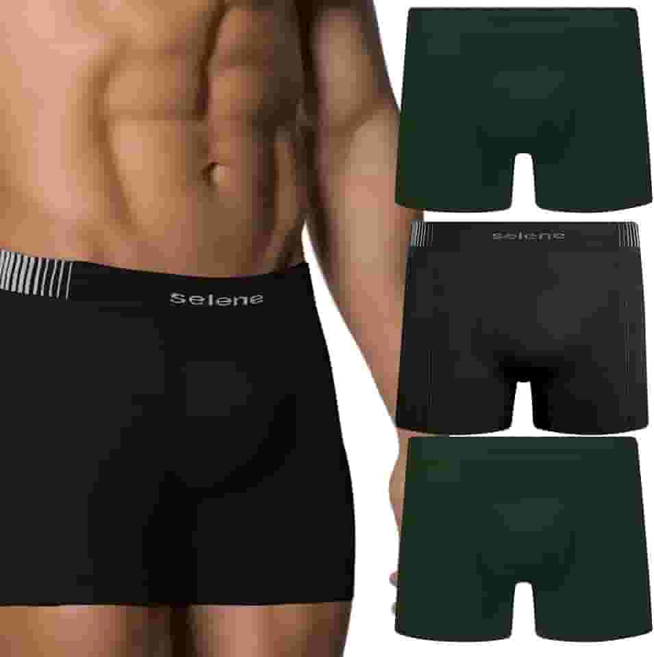 Kit 3 Cueca Boxer Sem Costura Selene Alta Performance Poliamida Cós 40MM Masculino Adulto