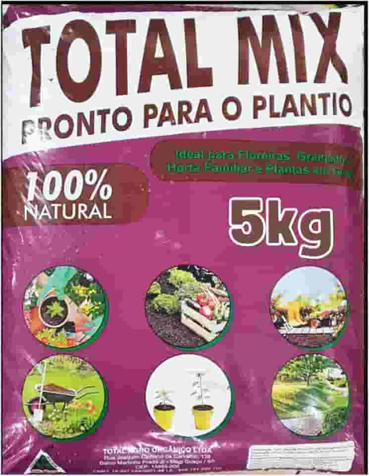 Terra Adubada 5kg - Horta - Plantas - Jardim - Vasos - Suculenta Substrato Premium Total Mix