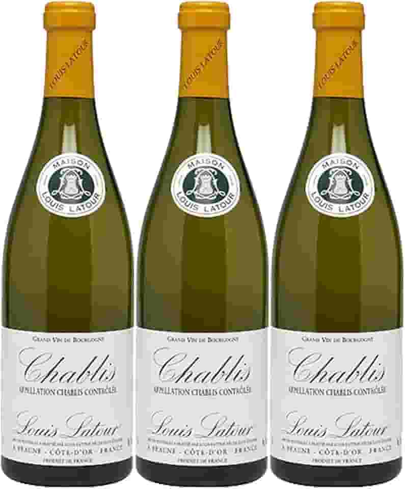 Kit 3 Vinho Branco Francês Louis Latour Chablis 2020 Côte D'or