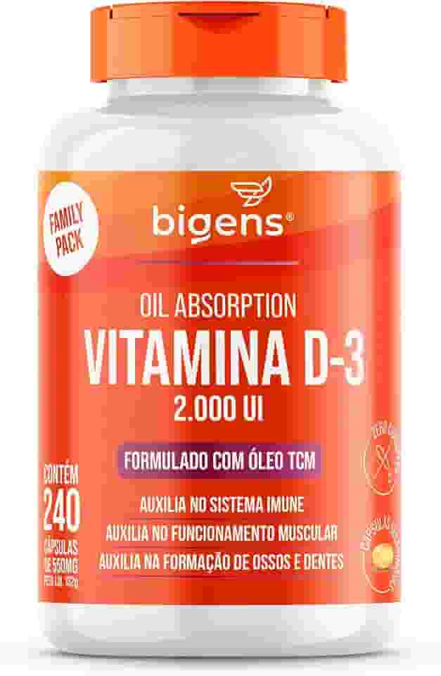 Vitamina D3 2000ui, Softgel, Em Óleo Tcm (mct), Bigens (Unidade) (240 Cápsulas)