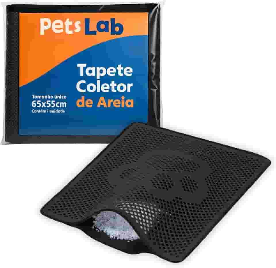 PetsLab - Tapete Coletor De Areia Higiênico Caixa de Areia Para Gatos 65 x 55cm Tamanho Único Anti Sujeira Impermeável