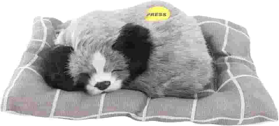 YOUTHINK Faça Som de Brinquedo de Cachorro Dormindo, Brinquedo de Pelúcia para Cachorro Com Almofada, Boneca de de Simulação Fofa para Crianças e Decoração de Casa (Husky)