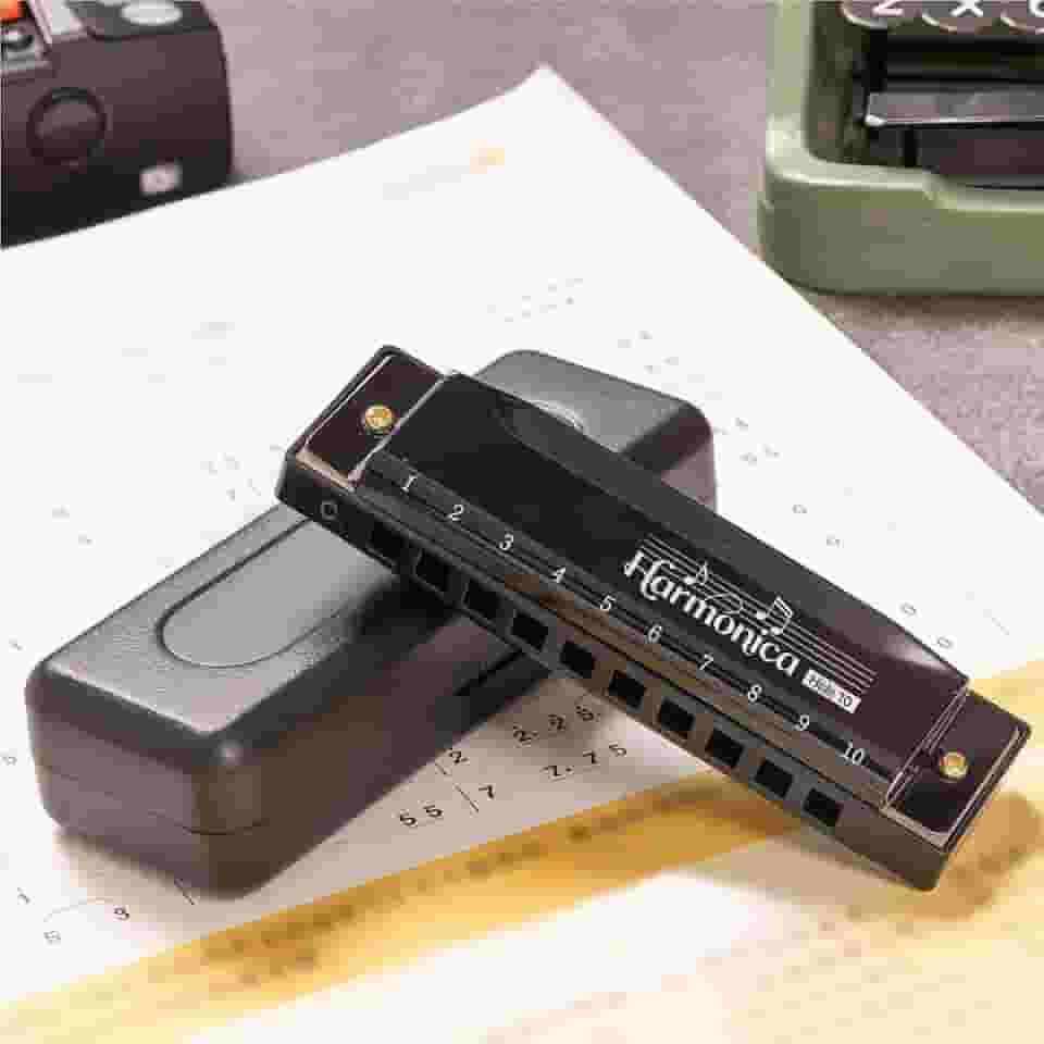 Gaita para adultos iniciantes 10 furos chave de gaita diatônica de C, chave C de órgão de boca de metal