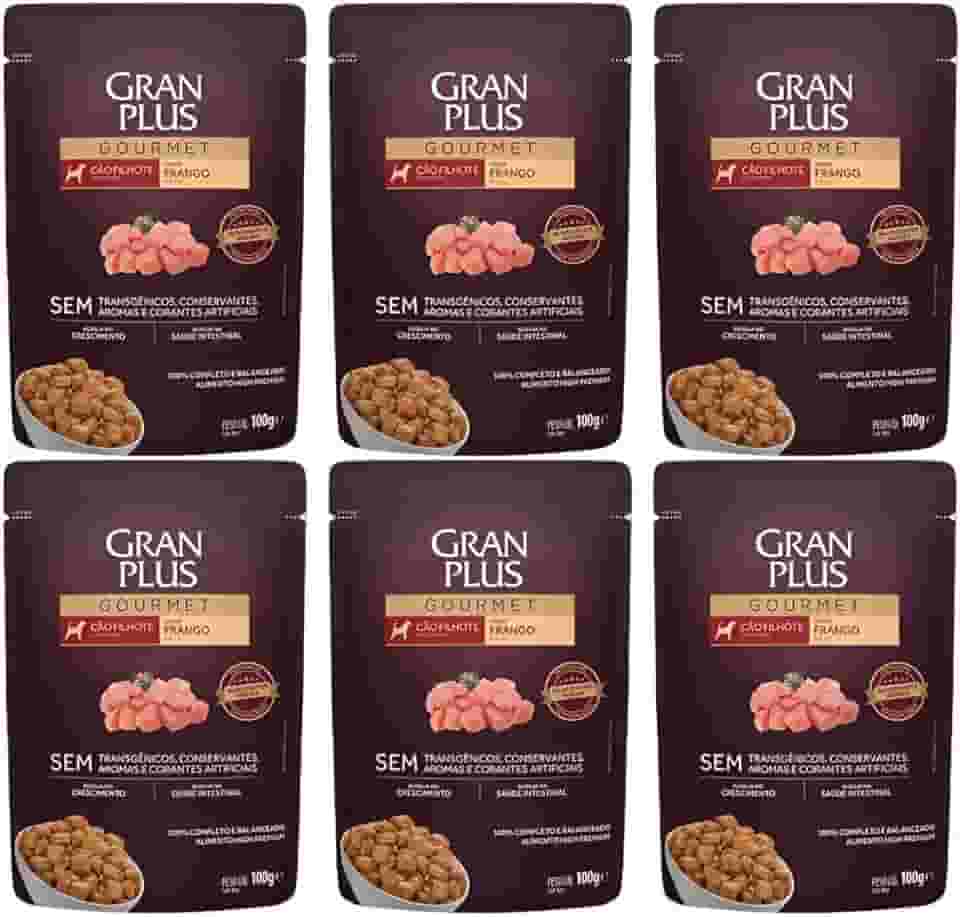 Granplus Sachê Cães Filhotes Frango 100g 6 Unid Ração Umida