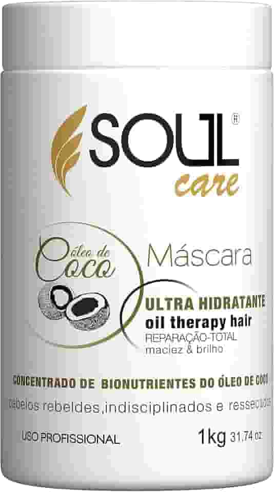 Máscara de Hidratação Óleo para Cabelo de Coco Soul Care Profissional | Cronograma Capilar Pós-Química (1kg)
