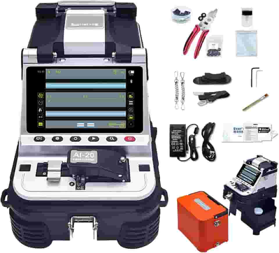 Sm&Mm Máquina De Emenda De Fusão De Fibra Óptica Inteligente Automática Máquina De Emenda De Solda De Fibra Óptica E Kit De Clivagem De Fibra (Ai-20)