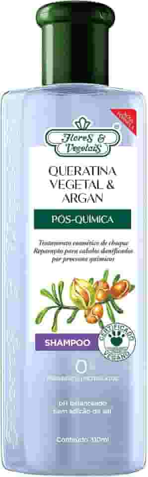 Flores & Vegetais Shampoo Queratina Vegetal E Argan Pós-Química 310Ml