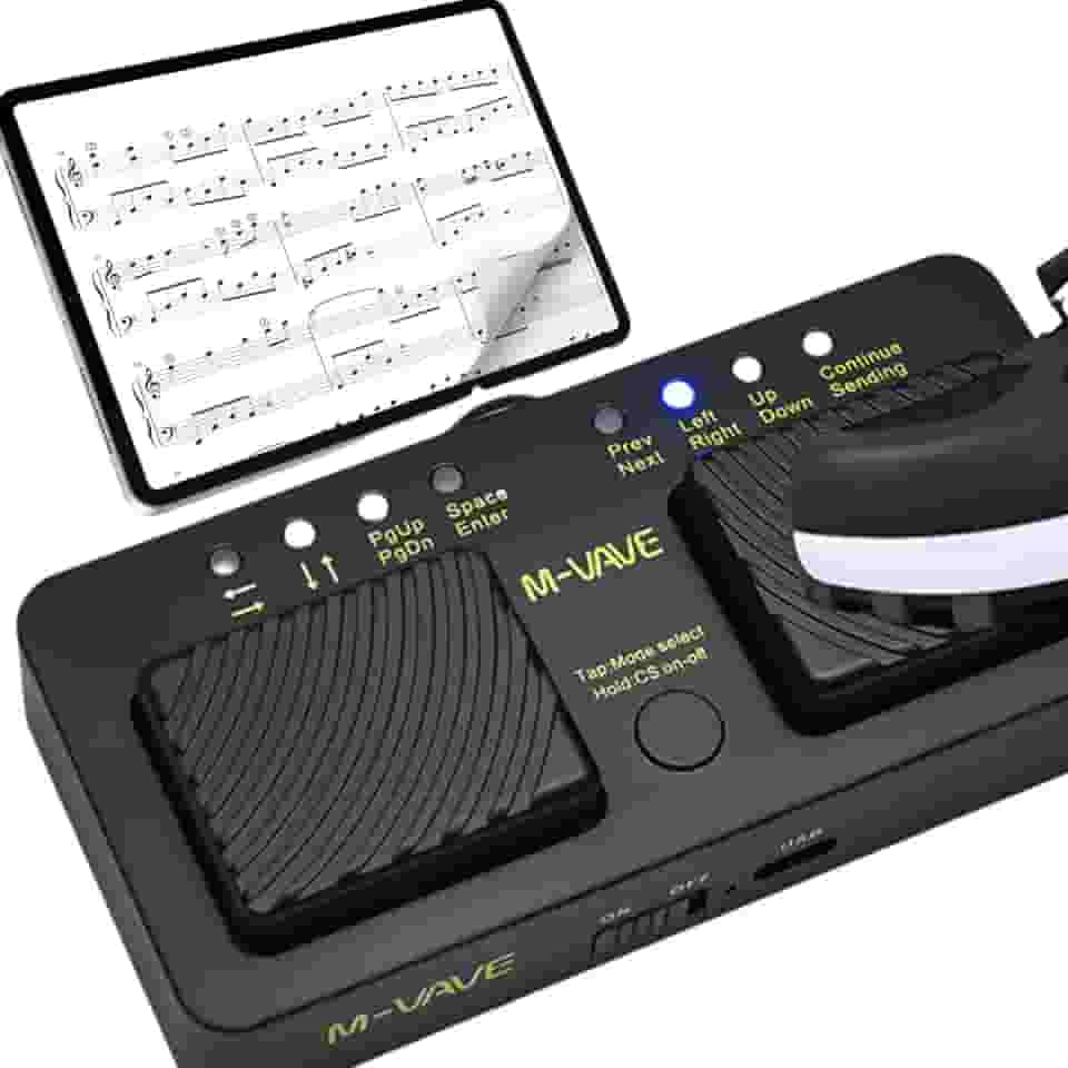 M-VAVE VEDO Pedal de giro de página sem fio, telefone celular recarregável e conexão inteligente de computador controlador de giro de página de música multifuncional partitura piano/partitura