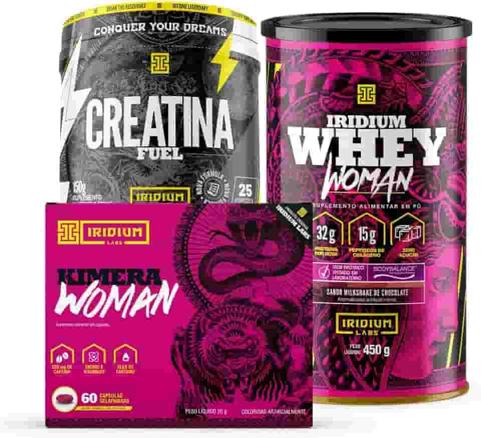 Kit Whey Woman 450g + Creatina fuel 150g + Kimera Woman