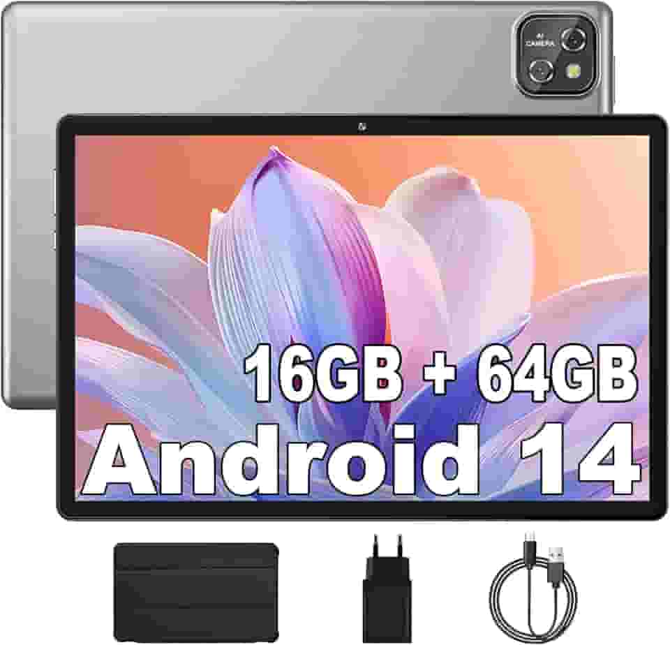 Tablet MARVUE Pad M17, Android 14,Tela de 10.1 Polegadas, Com Capa Protetora, 16GB+64GB Expansível até 1TB, Processador Octa-Core, Wi-Fi, GMS, Câmera Dupla 12MP + 5MP, Tela1280x800