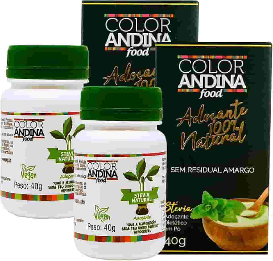 Adoçante Stévia Color Andina 40g-2 potes