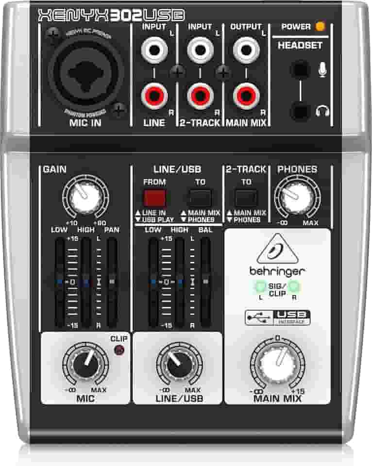 Behringer 302USB Mesa de Som Analógica de 4 canais
