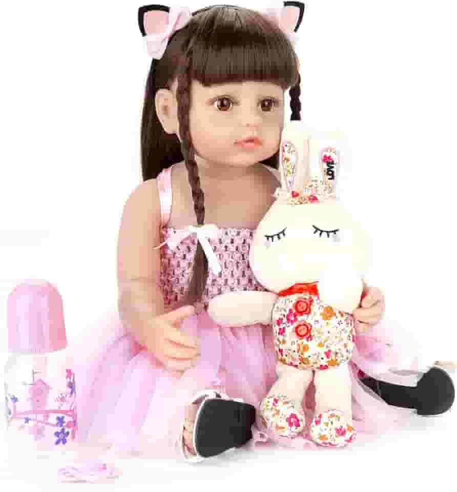 Boneca Bebe Reborn Original Silicone Barata Boneca Realista Princesa 55CM
