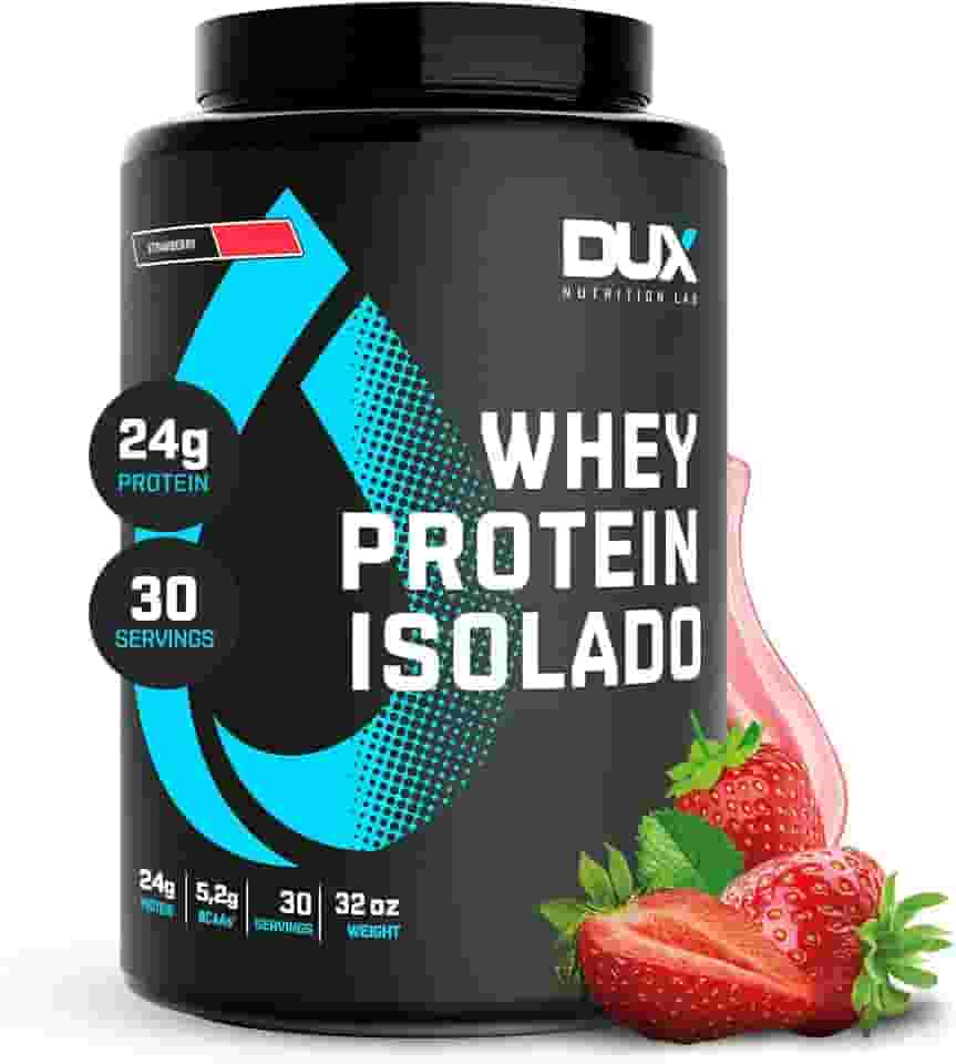 Dux Nutrition Whey Protein Isolado Morango - Pote 900 G