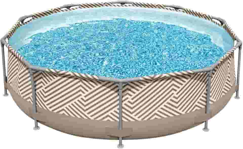 Piscina Circular 5200 Litros De Lona Estruturada Jardim Pátio Praia Mor