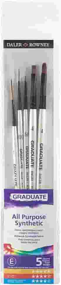 DALER ROWNEY Graduate, Conjunto de 5 Pincéis, Detalhes, Cabo Curto