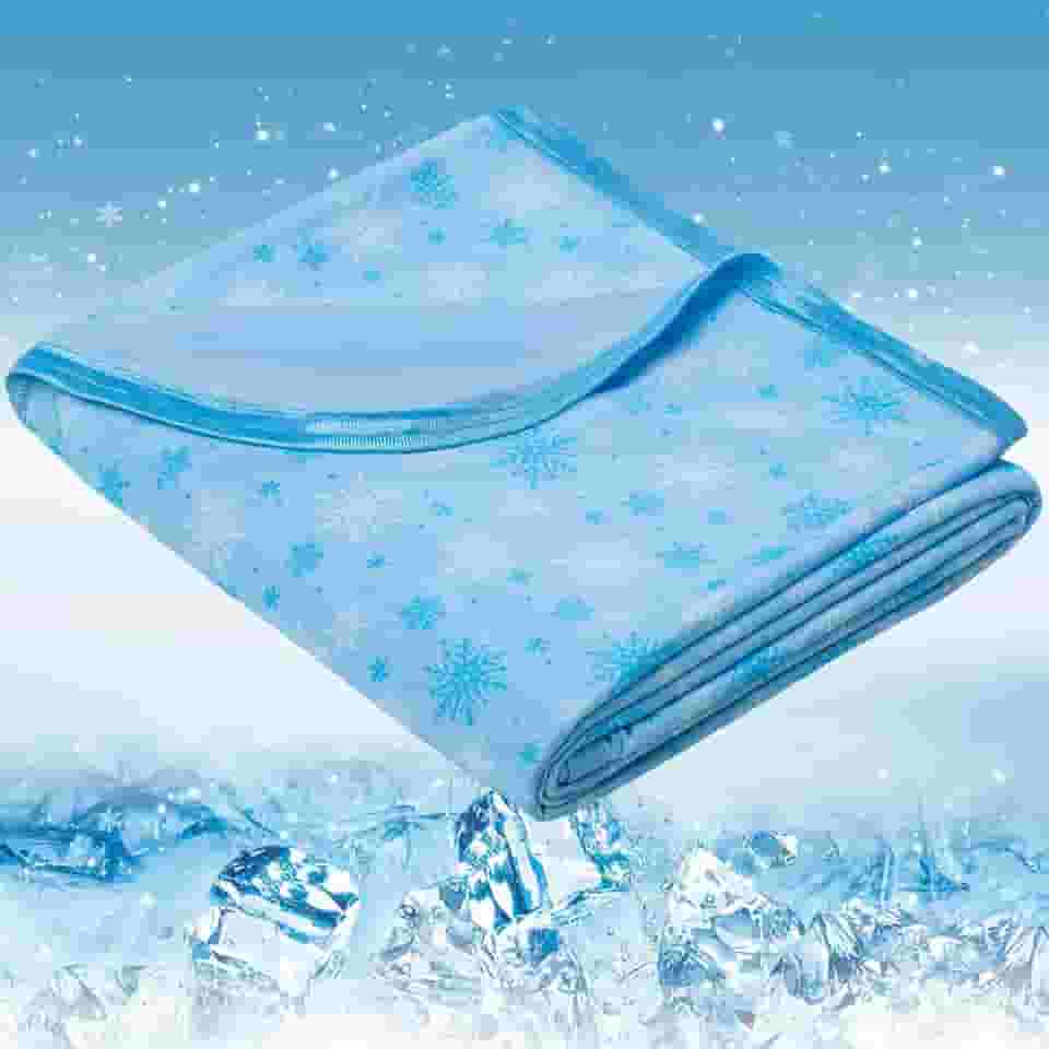 OIGAE Cobertor refrescante para quem dorme quente - Cobertor frio de verão macio e leve para suores noturnos | Perfeito para cama, sofá, sofá (azul, 127 x 177 cm)