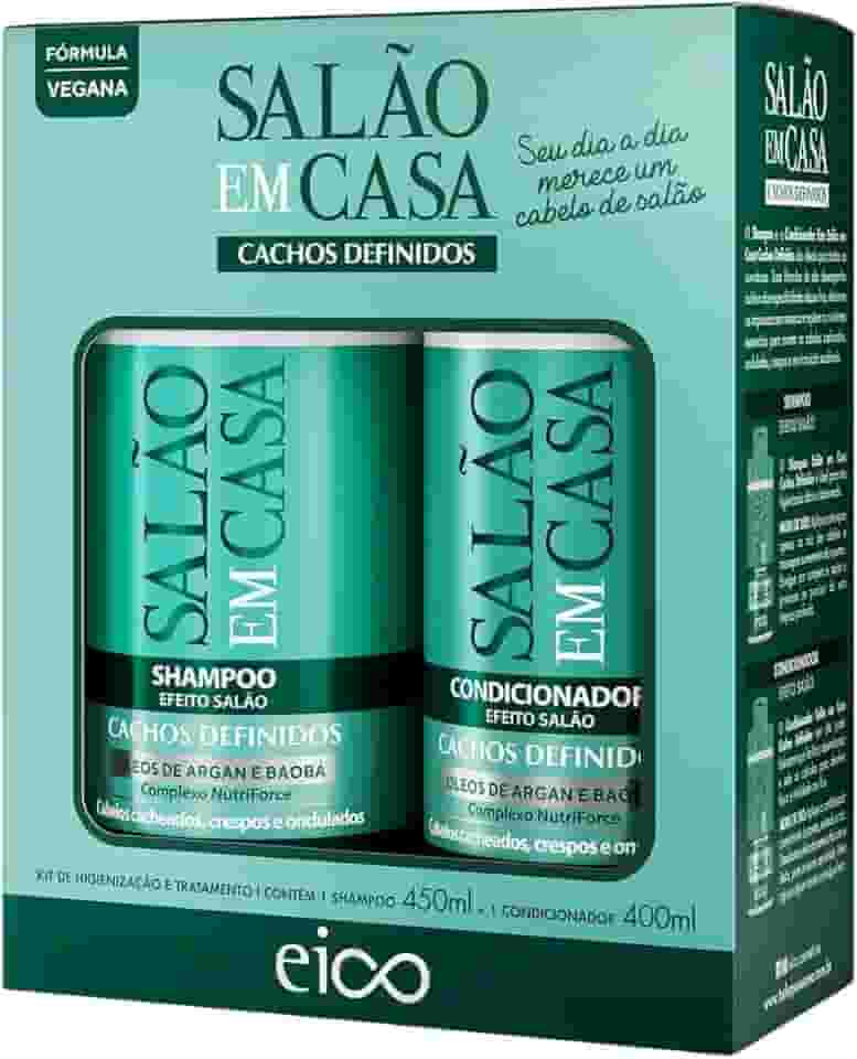 Eico Kit Salão em Casa Cachos Definidos Shampoo 450ml + Condicionador 400ml