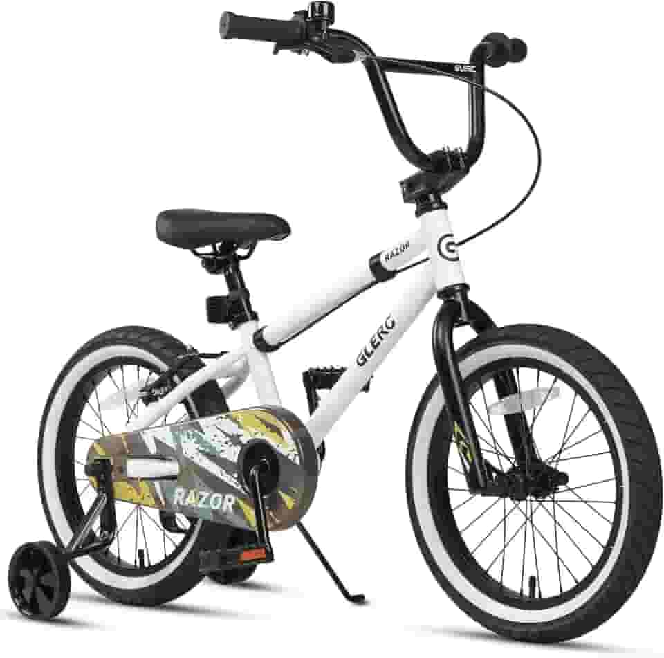 Glerc Kids Bike for Ages 1-8 Years Old, 12-16 Inch BMX Style Kids Bicycle with Training Wheels, Boys Bike for Children and Toddler, Multiple Colors