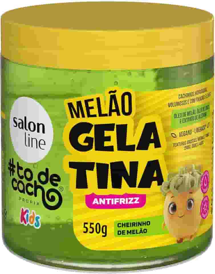 Salon Line, Gelatina Capilar Hidratante, Melão, #todecacho Kids, Vegana - Para Cabelos Ondulados, Cacheados e Crespos, Salon Line, 550g