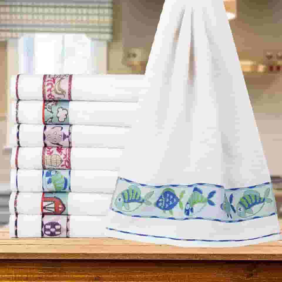 Kit 10 Panos de Prato Felpudo Premium Central Toalhas