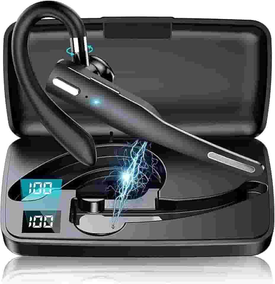 Fone de ouvido Bluetooth sem fio, viva-voz com microfone com cancelamento de ruído, até 55 horas de reprodução, adequado para uso no escritório