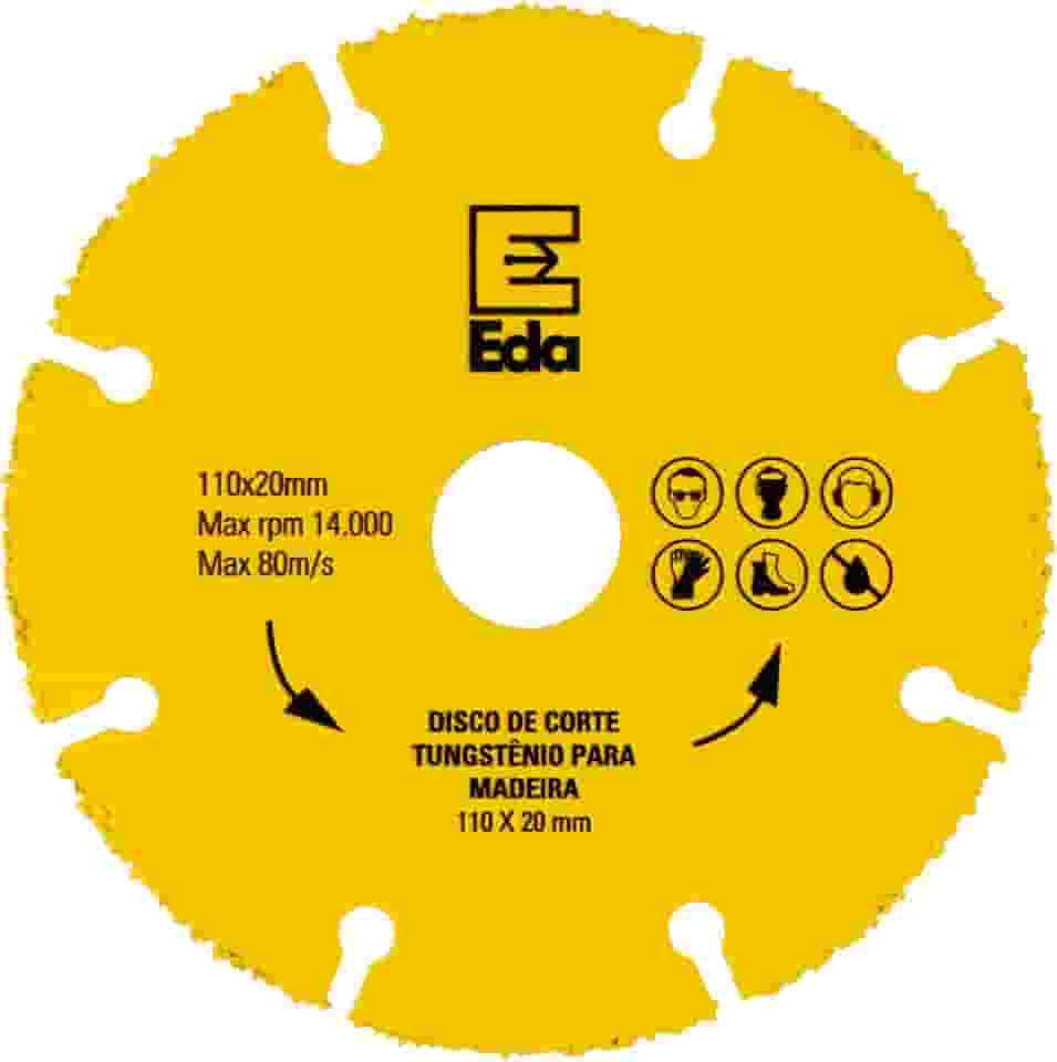 Eda Disco de Corte Tungstênio para Madeira 110 x 20 mm