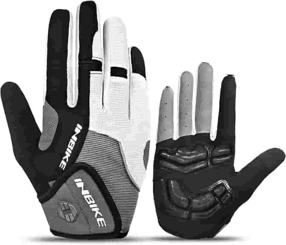 INBIKE Luvas de ciclismo de 5 mm com gel acolchoado e tela sensível ao toque MTB DH Road luva de dedo inteiro para homens e mulheres