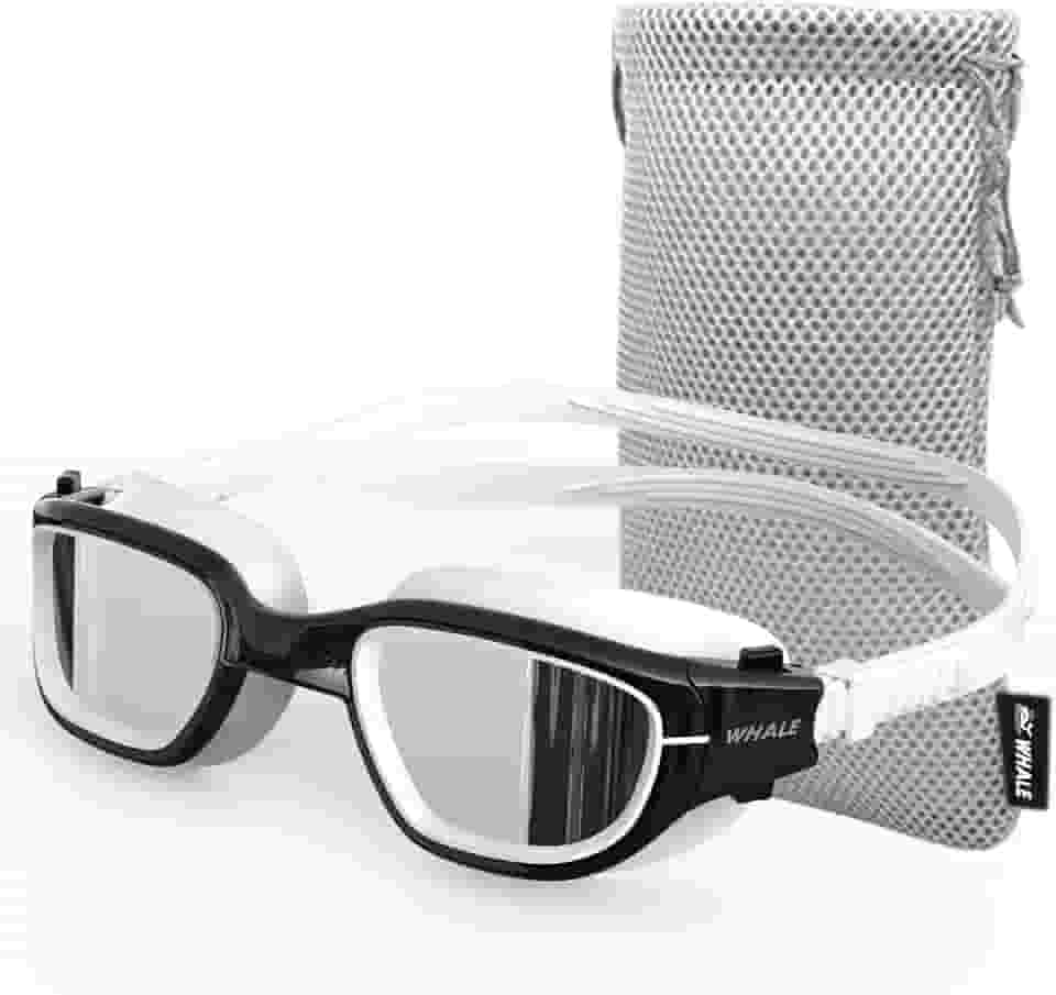 Whale Óculos de natação polarizados 【patente e atualização】 GE óculos de piscina anti-embaçamento anti-UV sem vazamento para adultos, homens, mulheres jovens