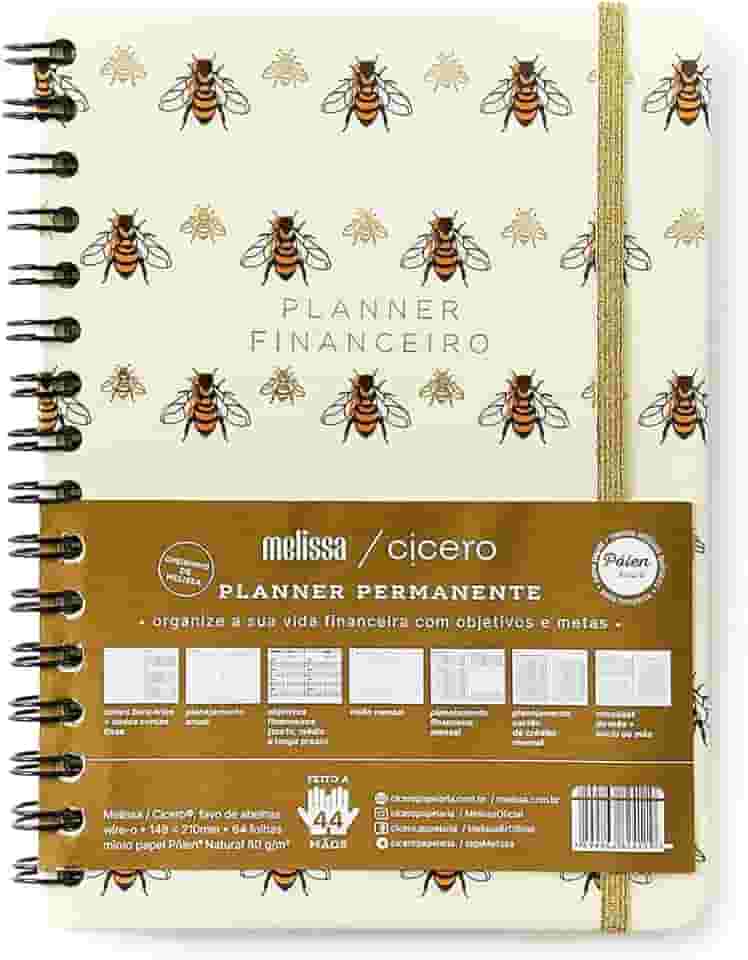 Planner Permanente Wire-O Melissa Financeiro Favo De Abelhas, Cicero