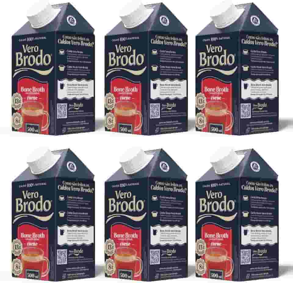 Combo 6 Un Caldo Bone Broth Carne Bovino Vero Brodo 500ml